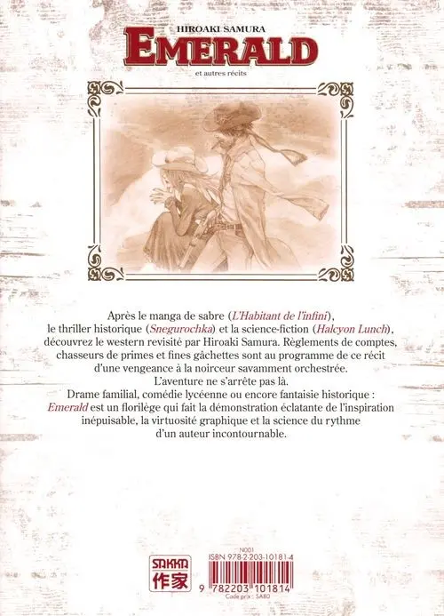 Verso de l'album Emerald et autres récits