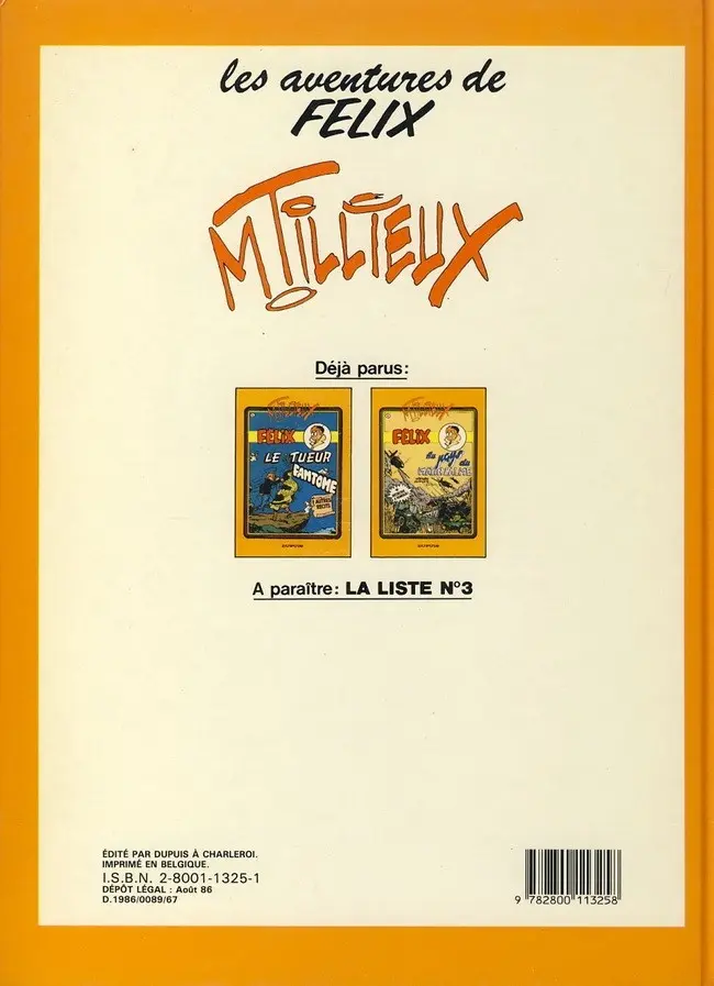 Verso de l'album Félix Couleurs Tome 6 Au pays du matin calme