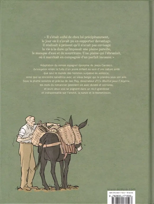 Verso de l'album Intempérie
