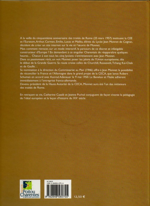 Verso de l'album Jean Monnet Bâtisseur d'Europe