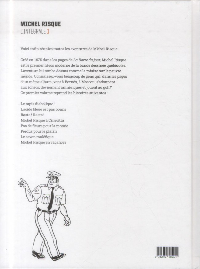 Verso de l'album Les aventures de Michel Risque 1 L'Intégrale
