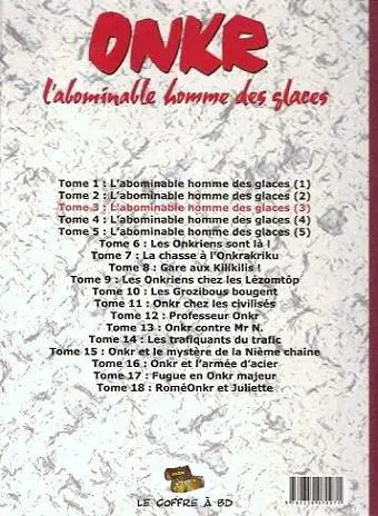 Verso de l'album Onkr Tome 3 L'abominable homme des glaces (3)