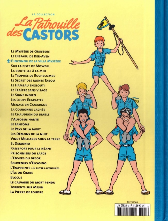 Verso de l'album La Patrouille des Castors La collection - Hachette Tome 3 L'Inconnu de la Villa Mystère