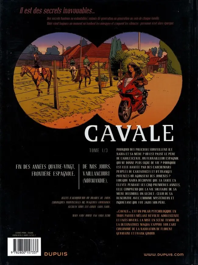 Verso de l'album Secrets - Cavale Tome 1/3