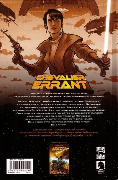 Verso de l'album Star Wars - Chevalier errant Tome 1 Ignition