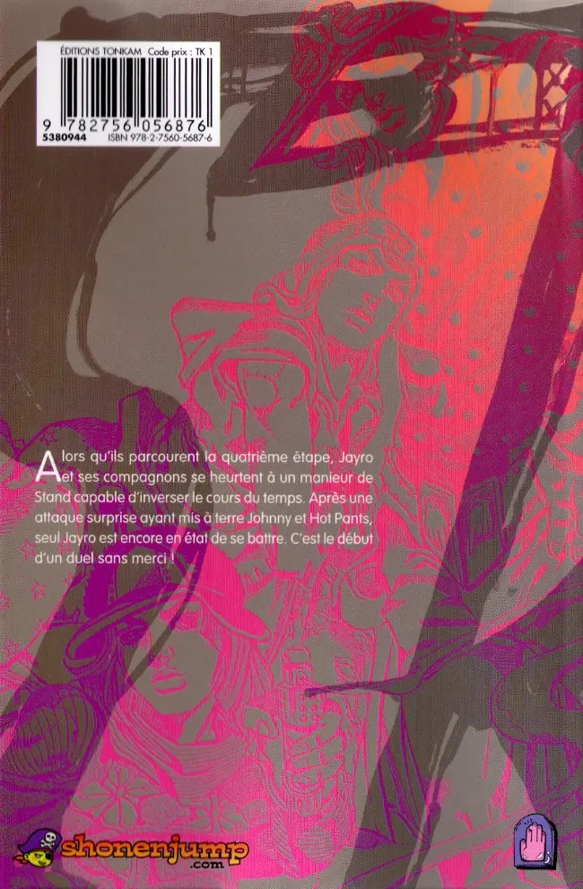Verso de l'album Jojo's Bizarre Adventure : Steel Ball Run Vol. 8 Un monde d'hommes