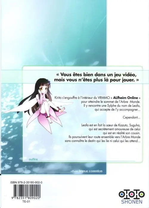 Verso de l'album Sword Art Online - Fairy Dance 002