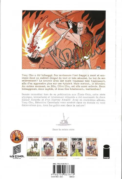 Verso de l'album Tony Chu - Détective cannibale Tome 5 Première ligue