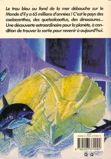 Verso de l'album Le Trou bleu 1