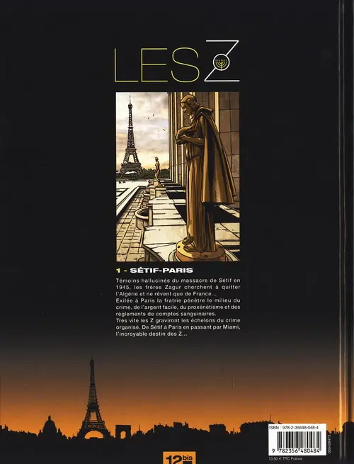 Verso de l'album Les Z Tome 1 Sétif - Paris