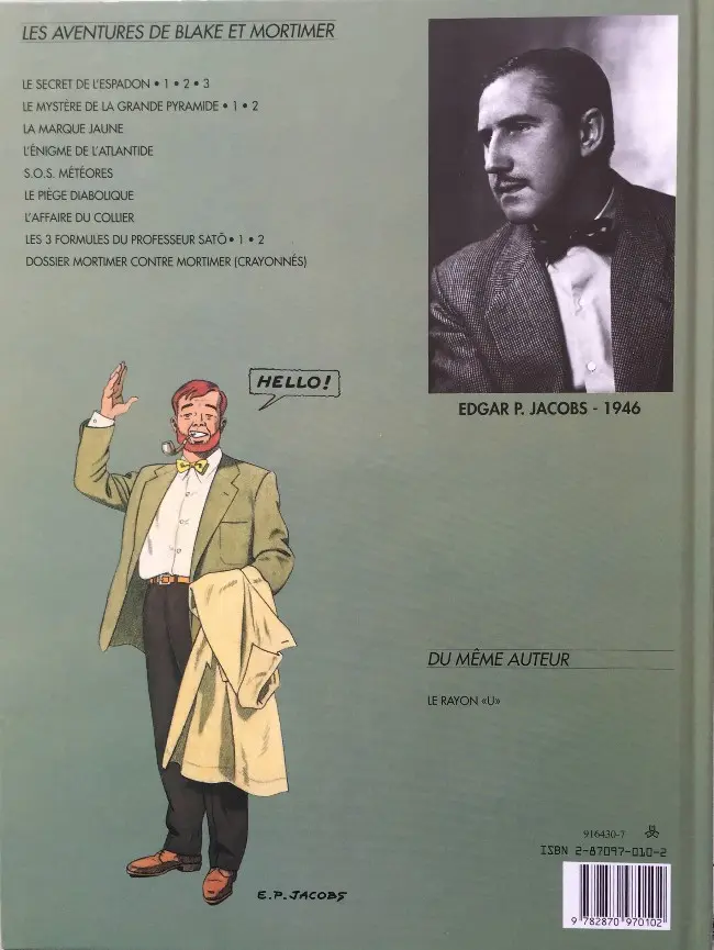 Verso de l'album Blake et Mortimer Tome 6 La marque jaune