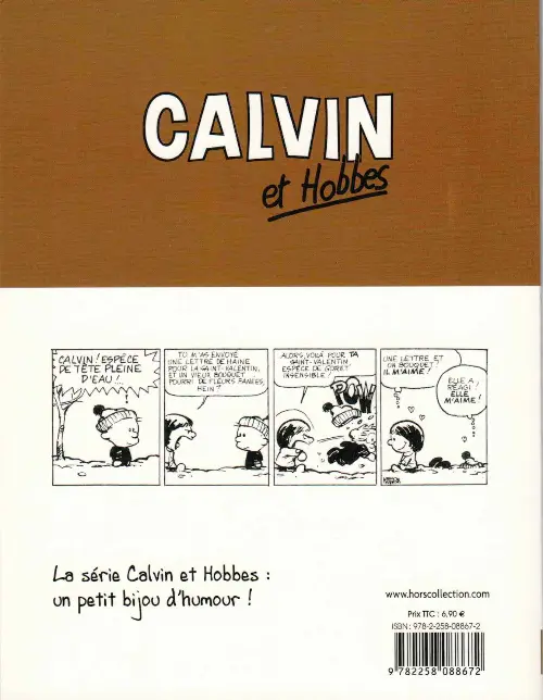 Verso de l'album Calvin et Hobbes Tome 8 Elle est pas belle, la vie ?