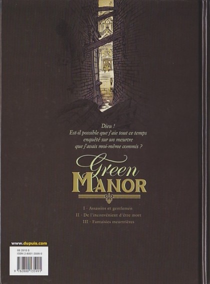 Verso de l'album Green Manor Tome 1 Assassins et gentlemen