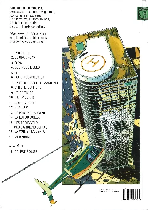 Verso de l'album Largo Winch Tome 3 O.P.A.