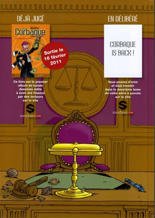 Verso de l'album Maître Corbaque Tome 1 Rentrée solennelle du barreau de Bruxelles