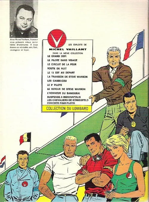 Verso de l'album Michel Vaillant Tome 5 Le 13 est au départ