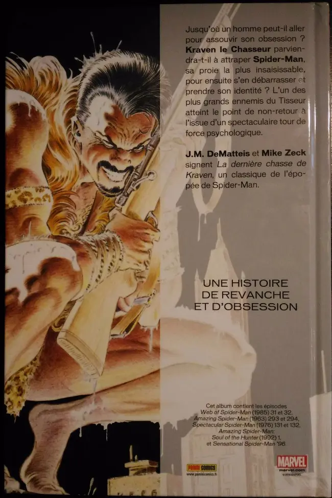 Verso de l'album Spider-Man : La Dernière Chasse de Kraven