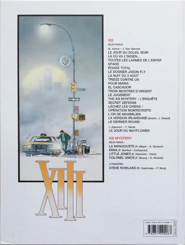 Verso de l'album XIII Tome 3 Toutes les larmes de l'enfer