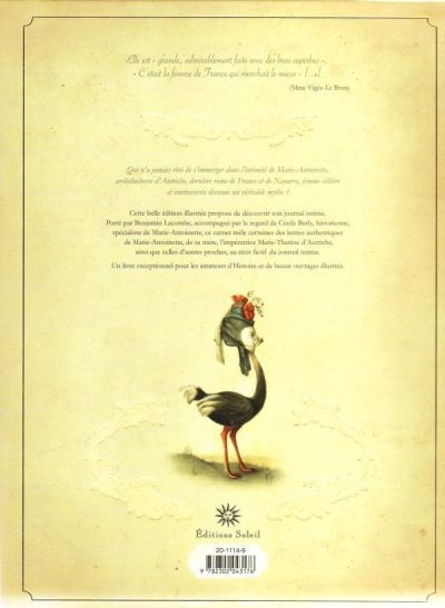 Verso de l'album Marie-Antoinette Carnet secret d'une reine