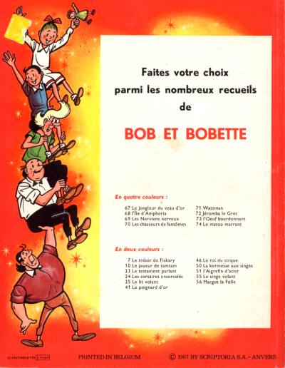 Verso de l'album Bob et Bobette Tome 75 Le mini-monde