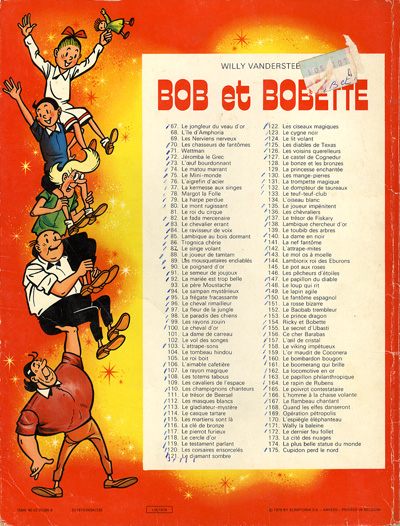 Verso de l'album Bob et Bobette Tome 175 Cupidon perd le nord