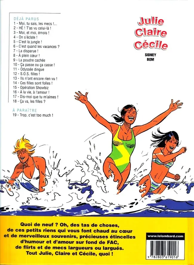 Verso de l'album Julie, Claire, Cécile Tome 18 Ca va, les filles ?