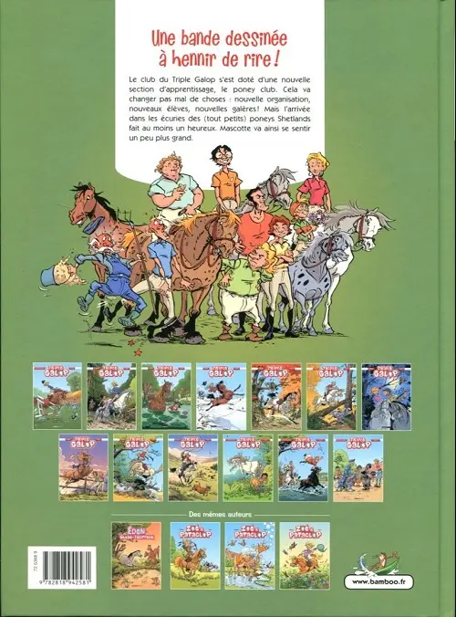 Verso de l'album Triple galop Tome 13