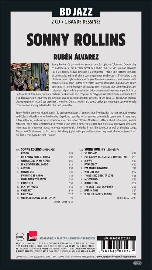 Verso de l'album BD Jazz Sonny Rollins