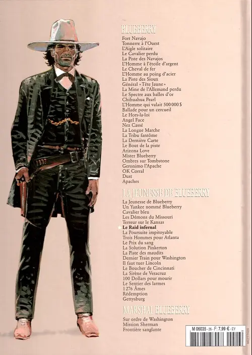 Verso de l'album Blueberry La Collection Tome 35 Le Raid infernal