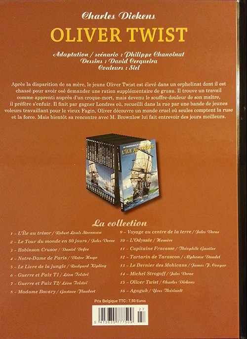 Verso de l'album Les Indispensables de la Littérature en BD Tome 15 Oliver Twist