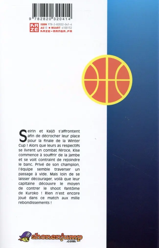 Verso de l'album Kuroko's Basket 22