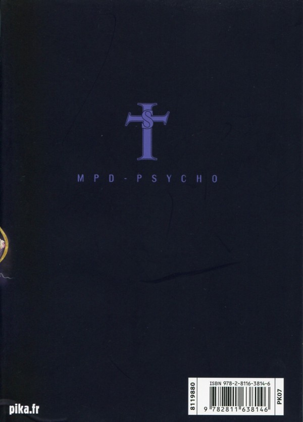 Verso de l'album MPD-Psycho - Le détective schizophrène N° 22