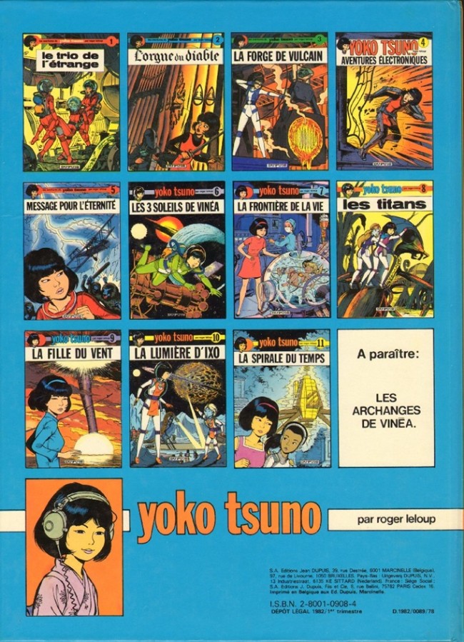Verso de l'album Yoko Tsuno Tome 12 La proie et l'ombre