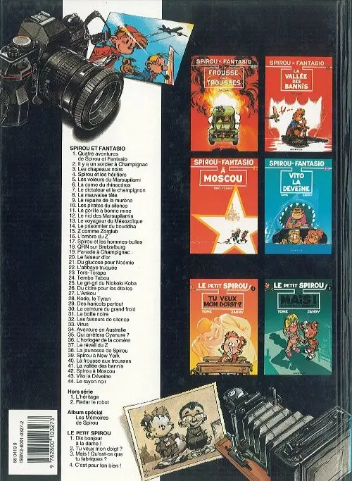 Verso de l'album Spirou et Fantasio Tome 23 Tora Torapa