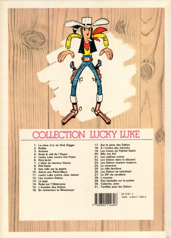 Verso de l'album Lucky Luke Tome 20 Billy the Kid