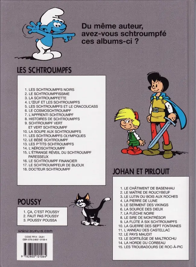 Verso de l'album Johan et Pirlouit Tome 12 Le pays maudit