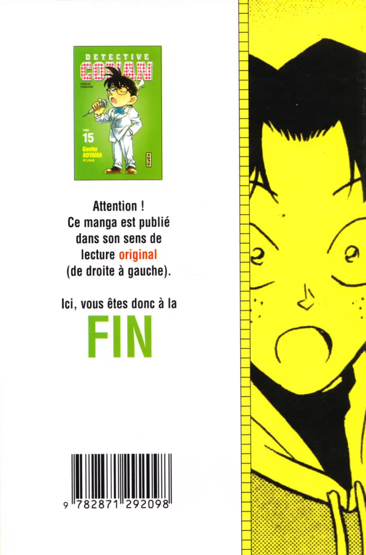 Verso de l'album Détective Conan Tome 15