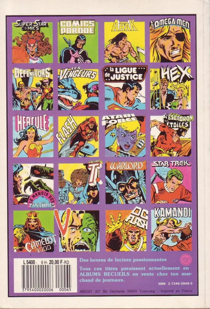 Verso de l'album Hercule avec Wonder Woman Album N° 6