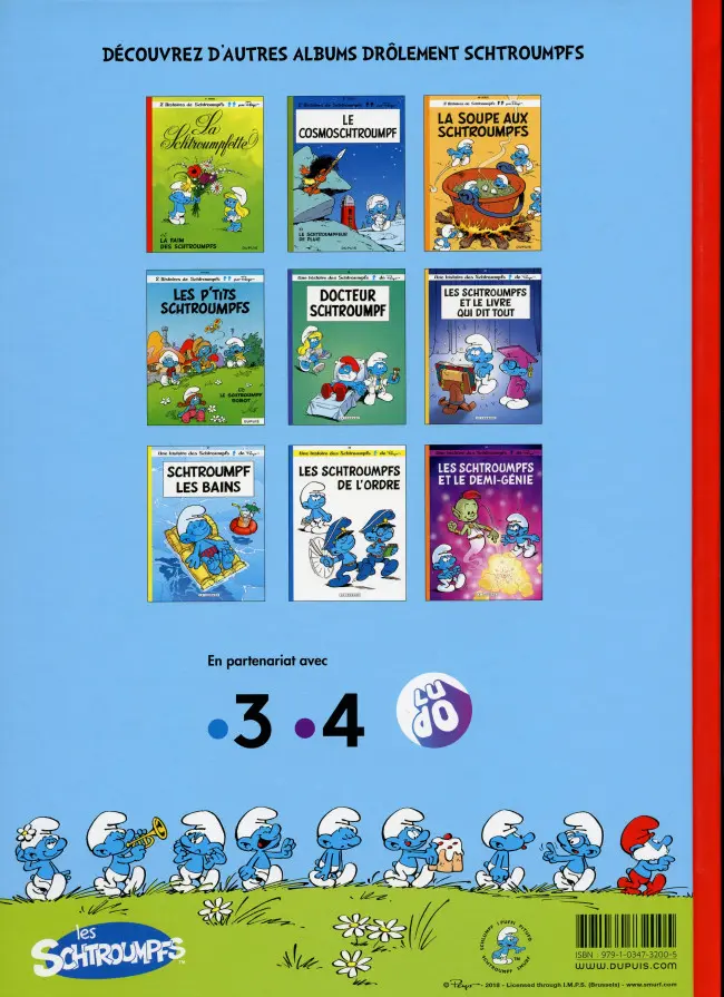 Verso de l'album Les Schtroumpfs Tome 5 Les Schtroumpfs et le Cracoucass et un Schtroumpf pas comme les autres