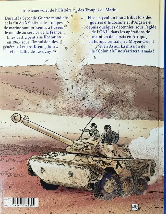 Verso de l'album Histoire des troupes de marine Tome 3 Les soldats de la Liberté