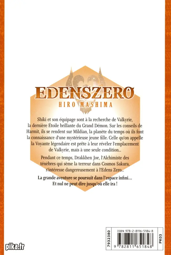 Verso de l'album Edens zero 6 Les mots sont source de force