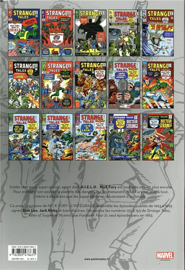 Verso de l'album Nick Fury, agent du S.H.I.E.L.D. Volume 1 1965-1967