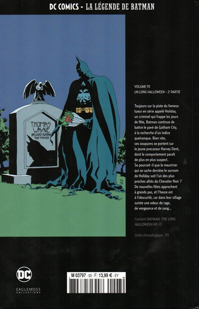Verso de l'album DC Comics - La Légende de Batman Volume 93 Un long Halloween - 2ème partie