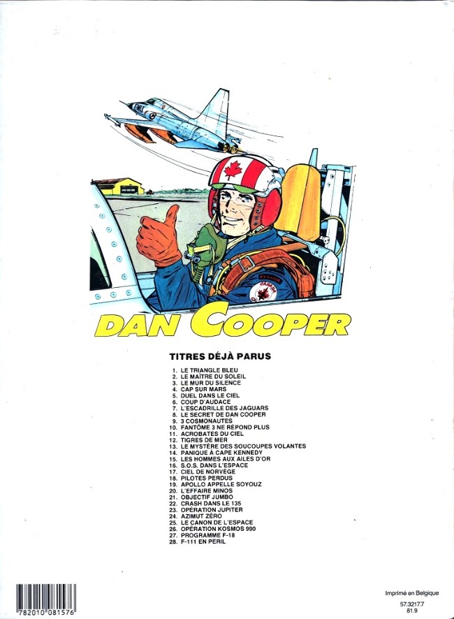 Verso de l'album Les aventures de Dan Cooper Tome 28 F-111 en péril