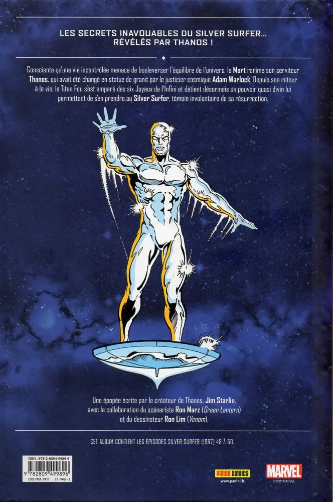 Verso de l'album Thanos vs Silver Surfer Tome 3 Des secrets bien gardés