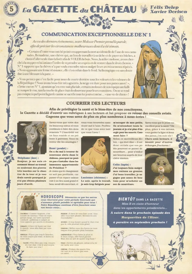 Verso de l'album La Gazette du Château N° 5