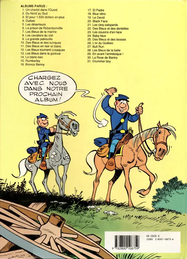 Verso de l'album Les Tuniques Bleues Tome 18 Blue Retro