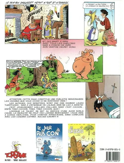Verso de l'album Chansons cochonnes Tome 1