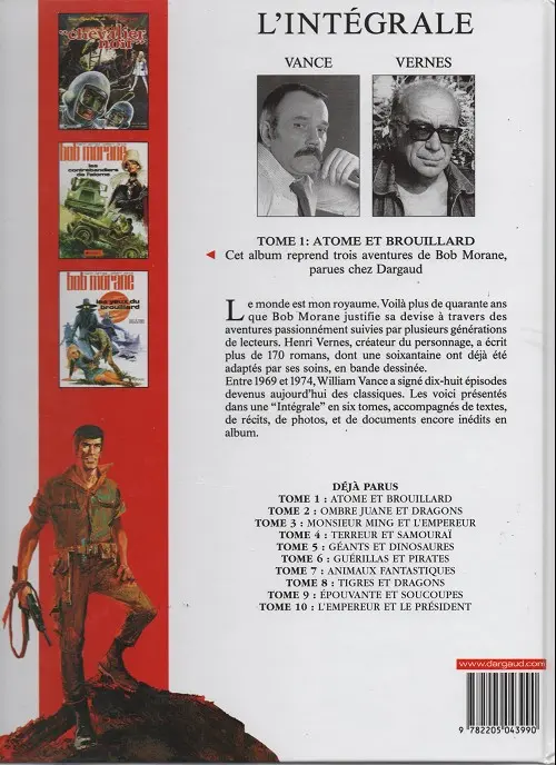 Verso de l'album Bob Morane L'Intégrale 1 Atome et brouillard