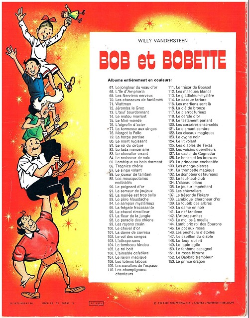 Verso de l'album Bob et Bobette Tome 142 L'attrape-mites